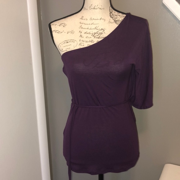 Express Tops - Express eggplant one shoulder top Size Small